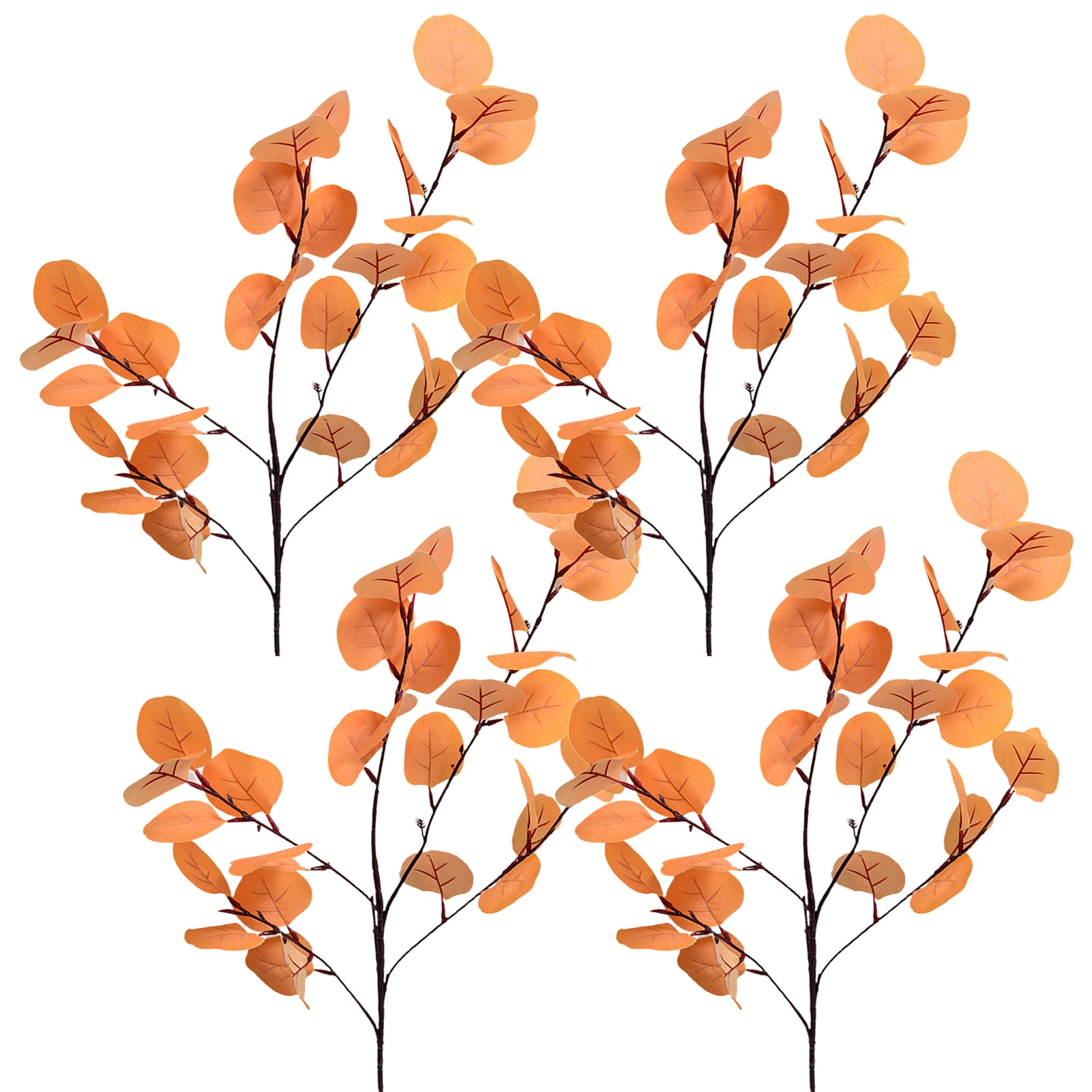 Kripyery 4Pcs Fake Leaves Realistic Looking Clear Veins Natural Color