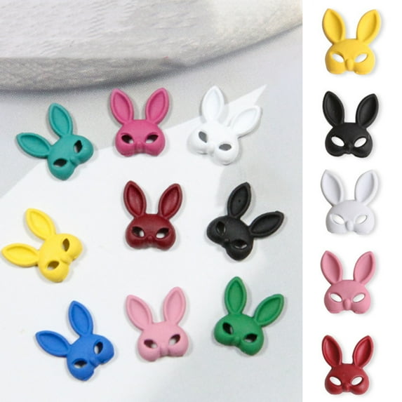 Kripyery 50Pcs Nail Decorations Creative Shape Ultra-Light Removable Stunning Visual Effect Wide Application Decorative Alloy 3D Cartoon Rabbit Nail Jewelry Manicure Decor Nail Supplies