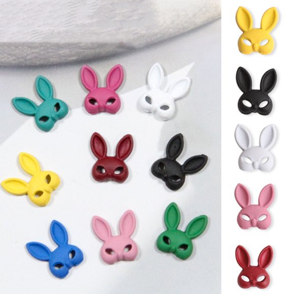Kripyery 50Pcs Nail Decorations Creative Shape Ultra-Light Removable Stunning Visual Effect Wide Application Decorative Alloy 3D Cartoon Rabbit Nail Jewelry Manicure Decor Nail Supplies