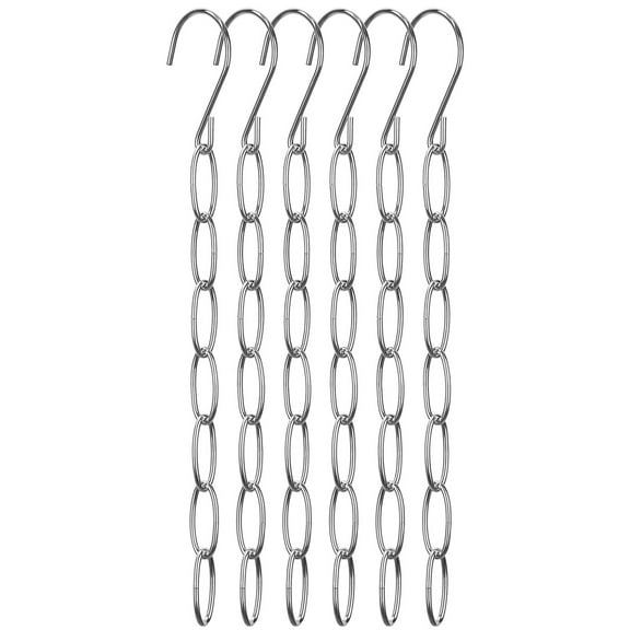 Kripyery 6/10Pcs Metal Chain Clothes Hanger Organizer with 7 Slots Multiple Hangers in One Collapsible Vertical Space Saving Hanger Multifunctional Closet Organizer