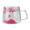thumbnail image 1 of Kripyery 6.76oz Double Walled Glass Cups with Real Dried Flowers Heat Resistant Clear Coffee Mugs Floral Design Tea Cups for Elegant Sipping, 1 of 8