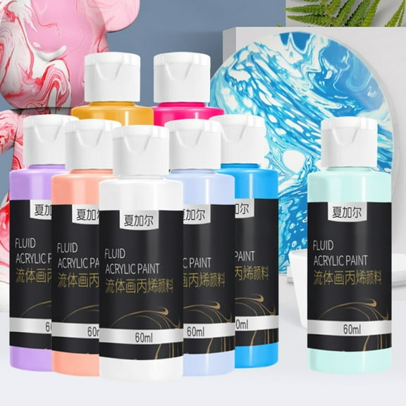 Kripyery 60ML Fluid Acrylic Paint Long Lasting High Gloss Easy to Use DIY Bear Desktop Ornament Liquid Pigment for Gifts