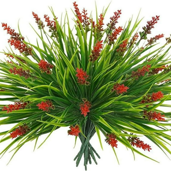 Kripyery 6Pcs Simulation Lavender Fake Plants Realistic Looking Vibrant Color Non-Withering Easy Maintenance Artificial Greenery Plants