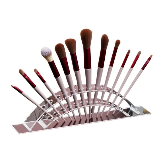 Kripyery Acrylic Makeup Brush Holder Hair Chopsticks Organizer Large Capacity Transparent Arched Acrylic Display Stand Desk Tidy Organizer