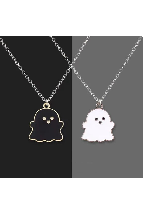 All Match Clavicle Chain Elegant Simple Dress Up Unique Ghost Pattern Pendant Necklace for Valentine Day