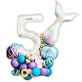 thumbnail image 1 of Kripyery Balloon Arch Set Mermaid Design Number Emulsion High Elasticity Balloon Garland for Holiday, 1 of 8