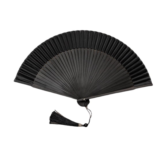 Kripyery Bamboo Hand-Held Folding Fan Chinese Vintage Lightweight Cooling Fan with Exquisite Tassels for Dance Music Festival Wedding Church