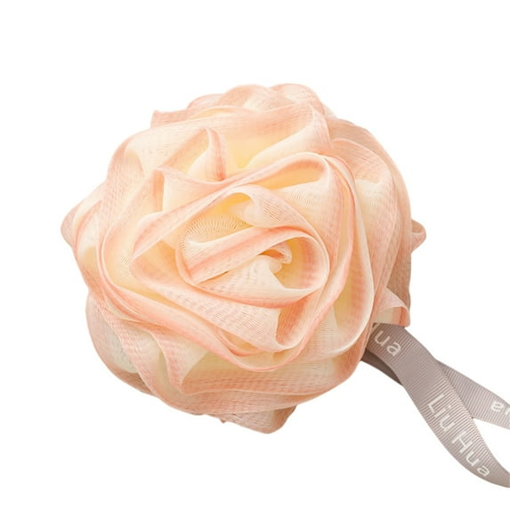 Kripyery Bath Ball Ultra Soft Fast Foaming Fine Mesh Rose Shower Loofah Exfoliating Pouf Ball Bathroom Accessories