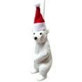 thumbnail image 1 of Kripyery Bear Doll Pendant Christmas Hat Simulation Polar Bear Grizzly Doll Model Ornaments Cute Brown/Grey/White/Black Bear Hanging Decoration Christmas Tree Decoration, 1 of 8