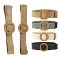 thumbnail image 1 of Kripyery Boho Women Weaving Straw Elastic Waist Band Pin Buckle Belt Dress Jeans Decor, 1 of 7