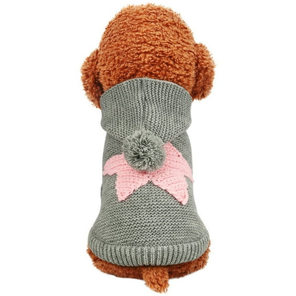 Kripyery Cat Sweater Hooded Knitted Pentagram Pattern Skin-friendly Nordic Style Lovely Warm Pet Cat Clothes for Winter