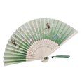thumbnail image 1 of Kripyery Chinese Style Folding Hand Fan Women Vintage Bamboo Imitation Silk Handheld Fan with Flower Pattern And Tassel for Church Decoration Dance Party Gift Wall Decor, 1 of 8