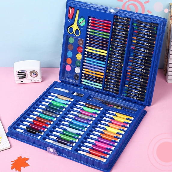 Kripyery Colored Pencils Eco-friendly Wear Resistant PVC Watercolor Brush Markers Pen Set for Kids