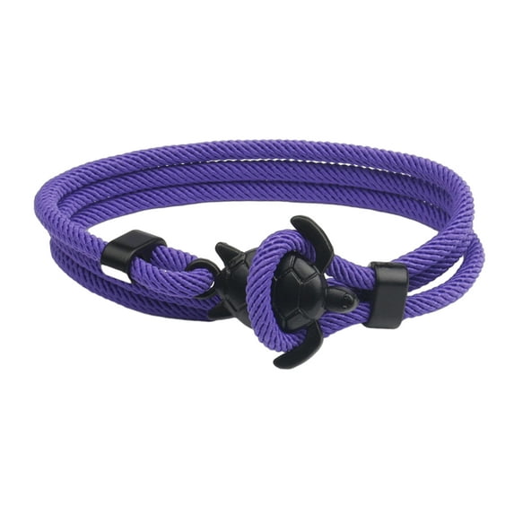 Kripyery Couple Bracelet 3 Layers Handmade Long Solid Color Braided Rope Multi-colors Gift Soft Sea Turtle Charm Women Bracelet Fashion Jewelry