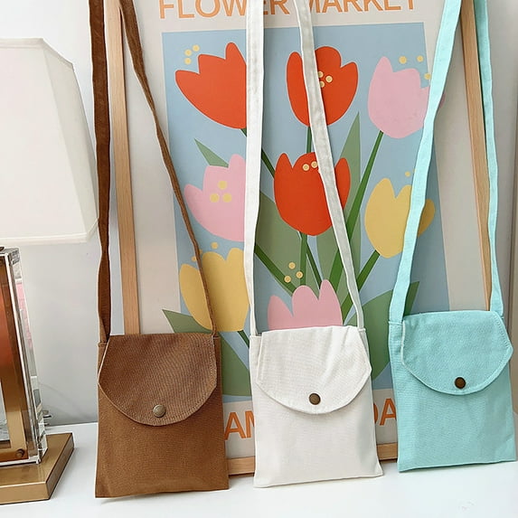 Kripyery Crossbody Bag Buckle Closure Inner Pocket Delicate Sewing Multi-purpose Appropriate Capacity Storage Solid Color Unisex Crossbody Shoulder Bag Daily Use