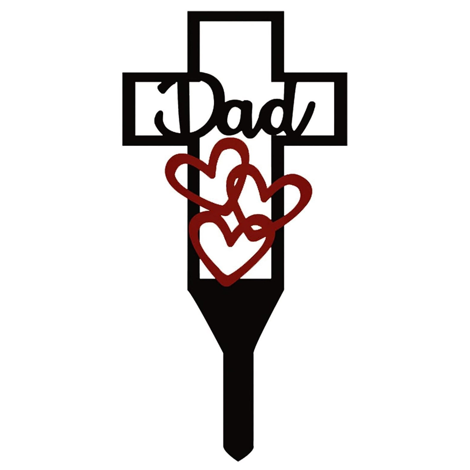 Kripyery Decorative Iron Garden Stake Hollow Out Rose/Heart Letter