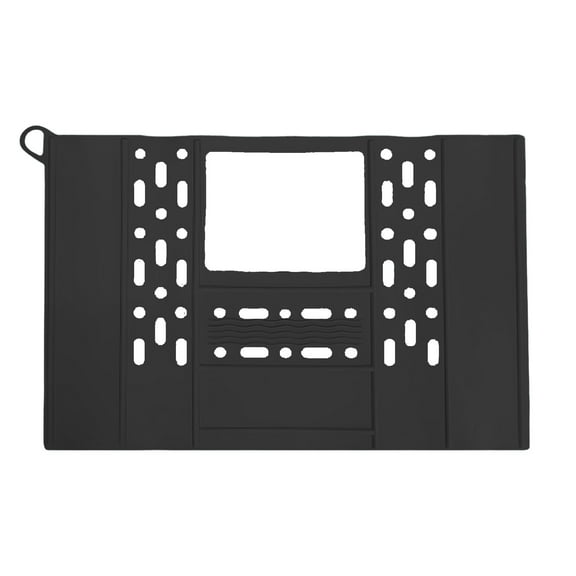 Kripyery Drain Mat Foldable Silicone Sink Cover Space-Saving Heat-Resistant Makeup Organizer Mat for Home Bathroom