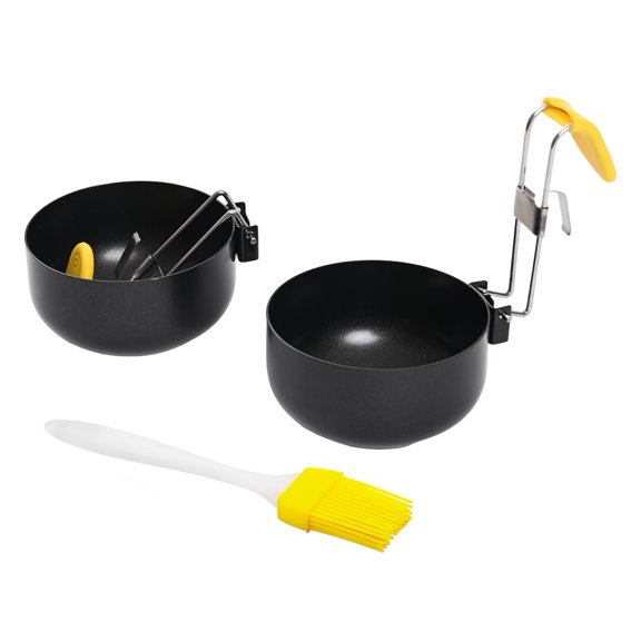 Kripyery Egg Cooker Rings Stainless Steel Griddle Frying Egg with Silicone Handle Nonstick Egg Cooking Rings Molds for Breakfast Pancakes Omelets (1/2pcs)