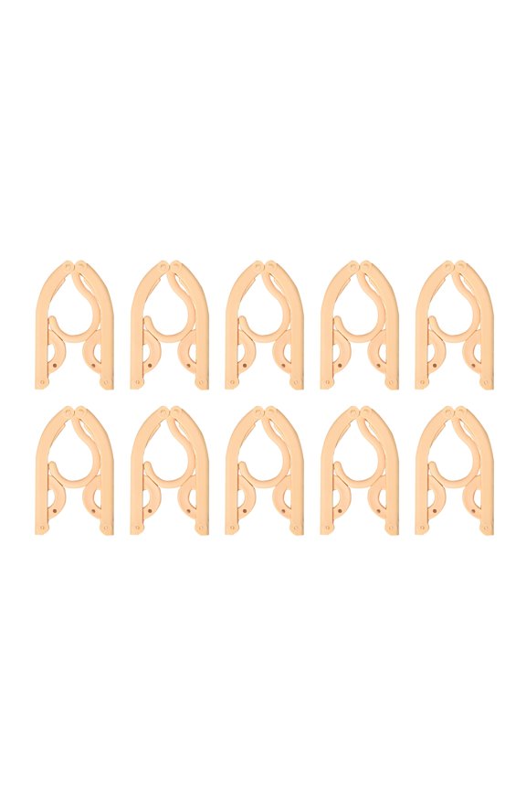 Foldable Clothes Hanger with Removable Clips Heavy Duty Great Load Bearing Smooth Anti-slip Lightweight Portable Collapsible Camping Travel Socks Bra T-shirt Drying Racks