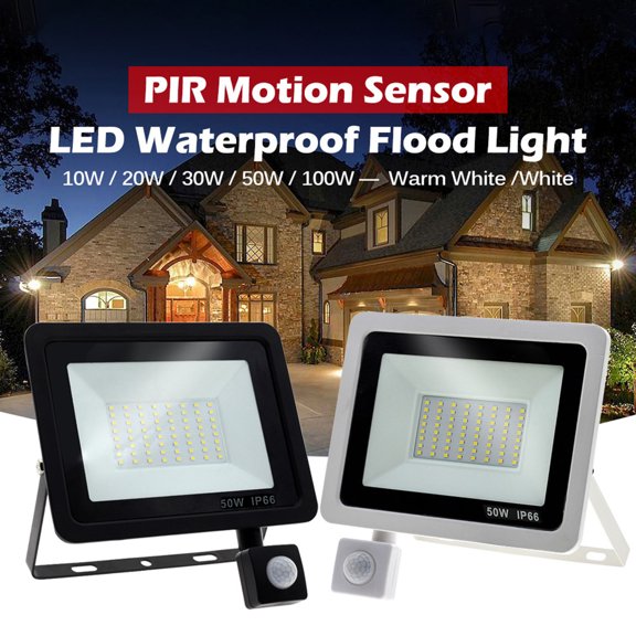 Kripyery Garden LED Lamp Ultra-Bright Automatic On/Off Wide Sensing Angle Flicker-Free High Sensitivity Garden Yard IP66 Waterproof Human Induction LED Lamp for Home