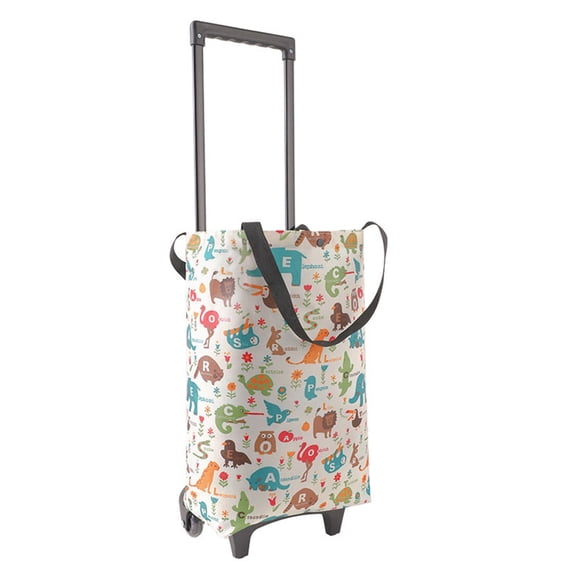 Kripyery Grocery Cart with Wheels Collapsible Rolling Shopping Cart 2-in-1 Folding Design Portable Bag Waterproof Stair Climbing Telescoping Trolley Tote Bag