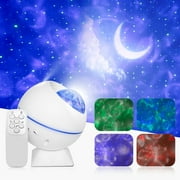 Kripyery LED Rotating Moon Cloud Water Ripple Night Light Party Festival Projector Lamp