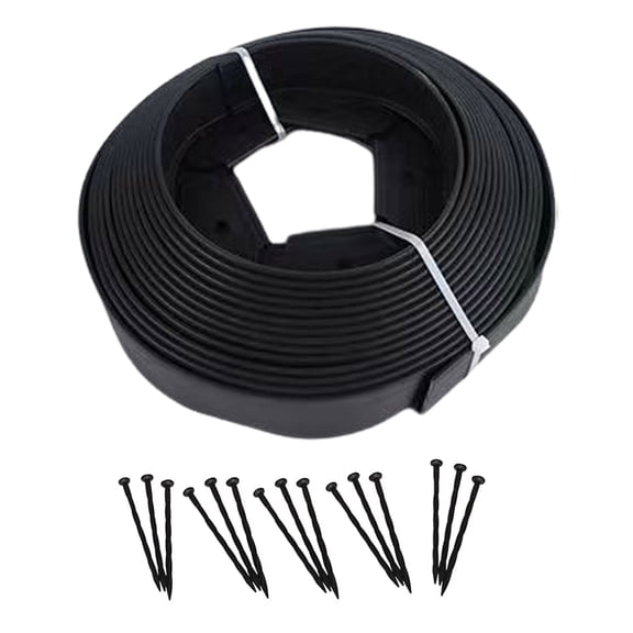 Kripyery Landscape Edging No Dig,16.4FT Garden Edging Borders Lawn Edging Kit with 15pcs Stakes,Mini Plastic Fence for Yard Flowerbeds,Grass