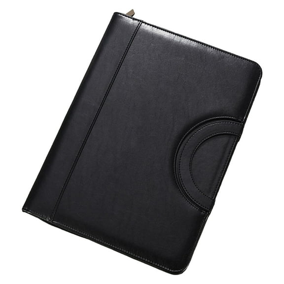 Kripyery Large Capacity File Folder Pen Insert Card Slots Handle Design Faux Leather Business Manager A4 File Bag Office Supplies