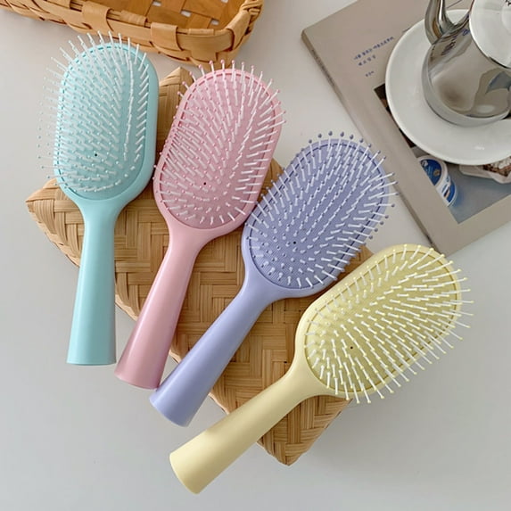 Kripyery Large Comb Macaron Color Long-lasting Lightweight Air Cushion Hairdressing Comb for Home