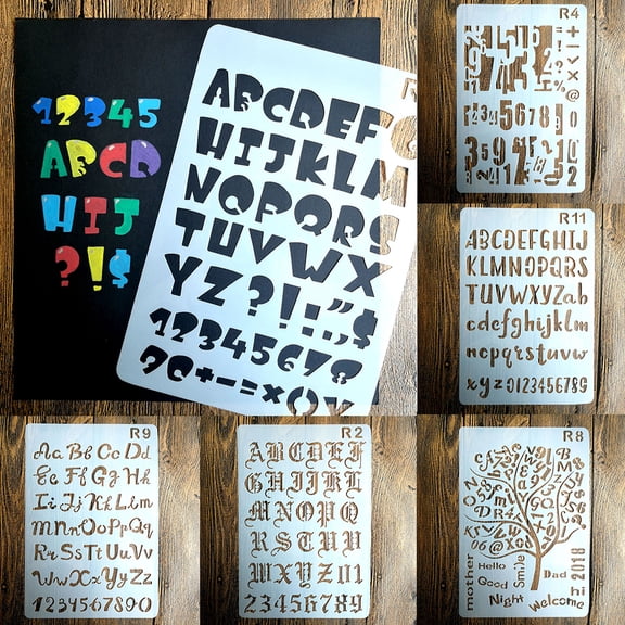 Kripyery Letter Numbers DIY Craft Walls Painting Decorative Stencil Embossing Template