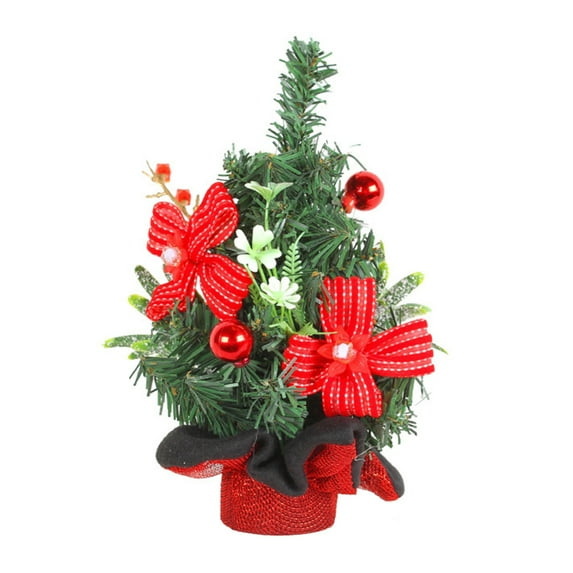 Kripyery Mini Christmas Tree Desktop Decoration Vibrant Color Realistic Looking Xmas Party Scene Layout Artificial Christmas Tree Decor