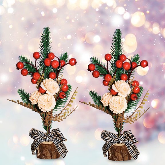 Kripyery Mini Xmas Tree - Beautiful Plastic Artificial Christmas Ornament - Desktop Decoration for Home Decor and Shopping Mall