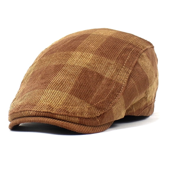 Kripyery Newsboy Cap Retro Plaid Thick Soft Breathable Keep Warm Comfortable Autumn Winter Men Beret Flat Hat for Hunting
