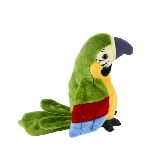 Kripyery Parrot Doll Interactive Electric Doll Toy Sound Recording Talking Repeating Parrot Plush Toy Flap Wings Soft Fun Learning Kids Toy