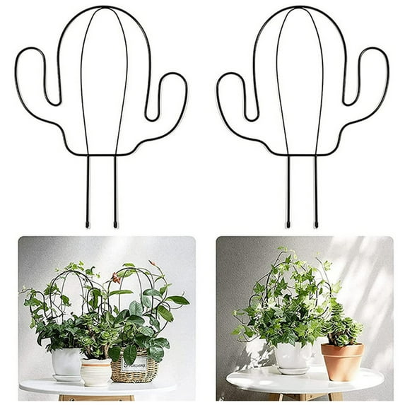 Kripyery Plant Rack Hollow Rust-proof Cactus Shape Potted Flower Ivy Climbing Stake Gardening Supplies