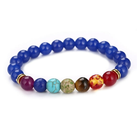 Kripyery Prayer Bracelet Colors Stitching Artificial Stone Women Men Chakra Bracelets Healing Wrist Chain for Everyday Wear