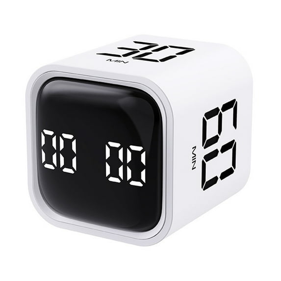 Kripyery Productivity Cube Timer Sensor Flipping LED Display 4 Preset Time Dual Modes Time Management Countdown Cooking Student Study Mini Digital Timer