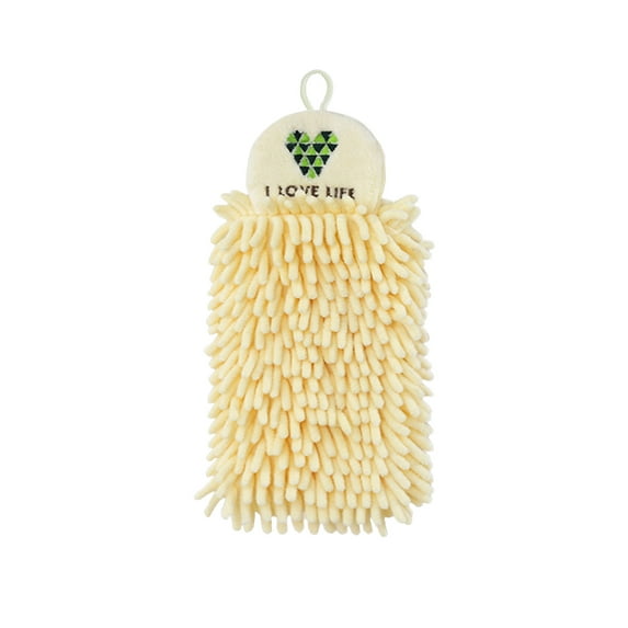 Kripyery Quick-drying Hanging Hand Towel Soft Chenille Stylish Washcloth Hanging Towel for Household