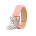 thumbnail image 1 of Kripyery Rhinestones Butterflies Decor Belt Adjustable Length Multi Holes Design Women Waistband Solid Color Belt Costume Accessories, 1 of 8