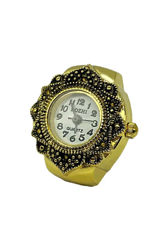 Ring Watch Beautiful Fine Workmanship Personality Creative Sturdy Construction Decorate Alloy Quartz Analog Finger Ring Watch Jewelry Accessory