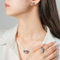 thumbnail image 1 of Kripyery Shining Cubic Zirconia Necklace Earrings Ring Adjustable Panda Shape Stud Earrings Opening Ring Pendant Necklace Jewelry Accessory, 1 of 8