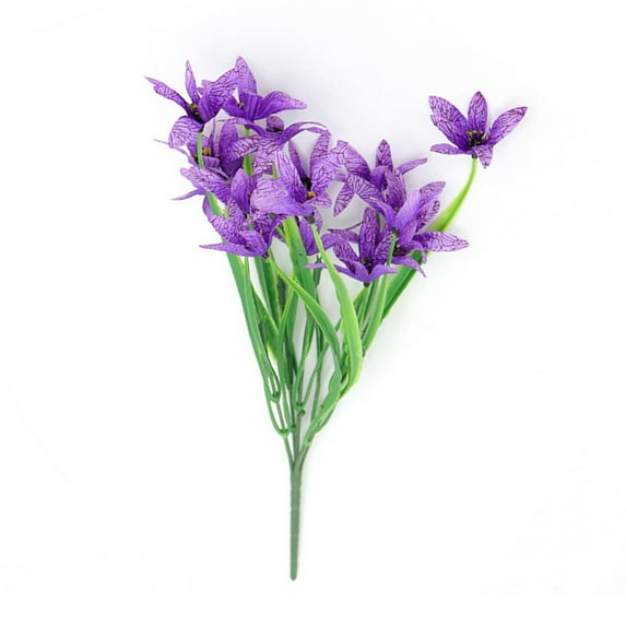 Kripyery Simulation Plant UV Resistant No Fading Low Maintenance 5 Forked Spring Grass Artificial Flowers Garden Home Decorations