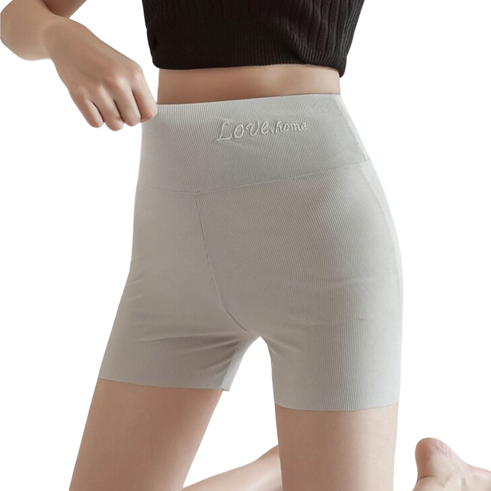Kripyery Slim Fit Women Underpants Seamless Tummy Control Safety Pants with Solid Color