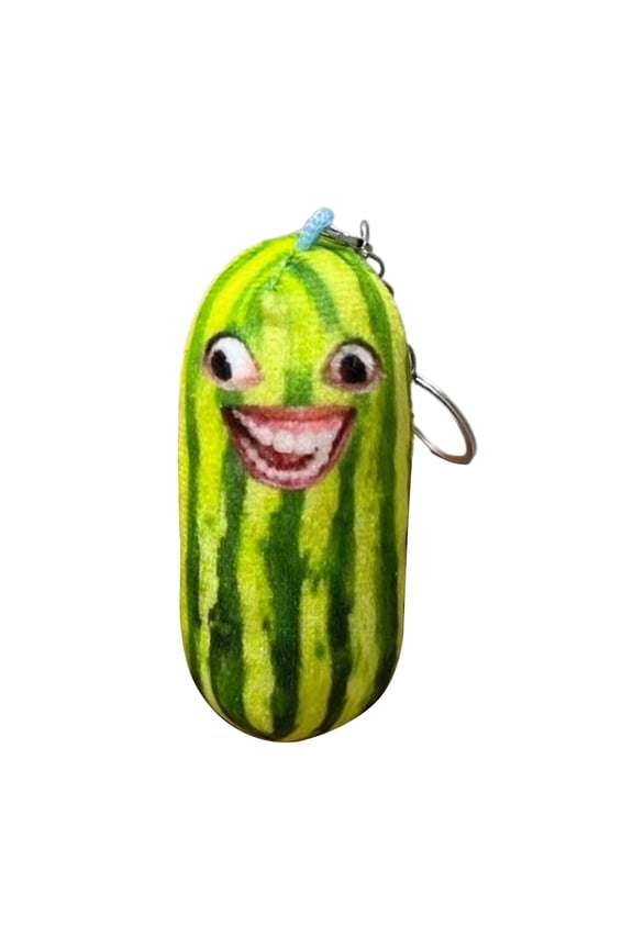 Soft Stuffed Keychain Watermelon Plush Doll with Humorous Voice Funny Face Expression Fruit Plush Toy Creative Doll Pendant Birthday Gift