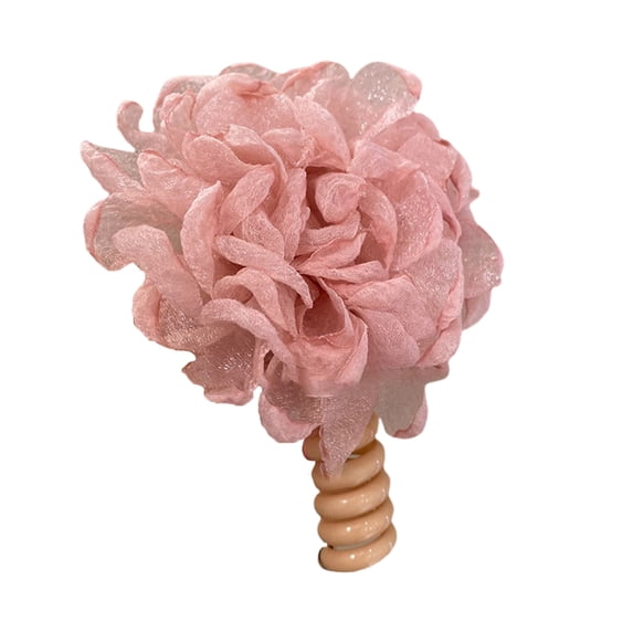 Kripyery Straight Spiral Hair Ties Bubble Braid Hair Tool Phone Cord Elastic Coils No Crease Hair Scrunchies with Flower Decor Ponytail Holder Accessories for Women Girls