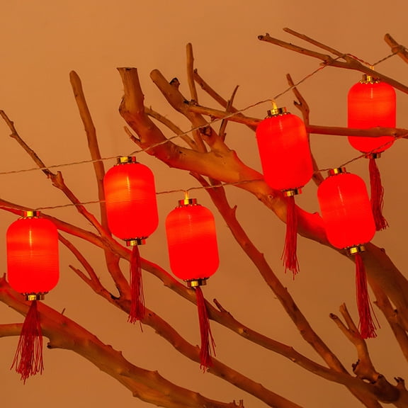 Kripyery String Lamp Tassel Design Extra-Long Vibrant Color Ultra-bright IP44 Waterproof Battery Operated LED Lantern String Lights Ornament Home Supplies