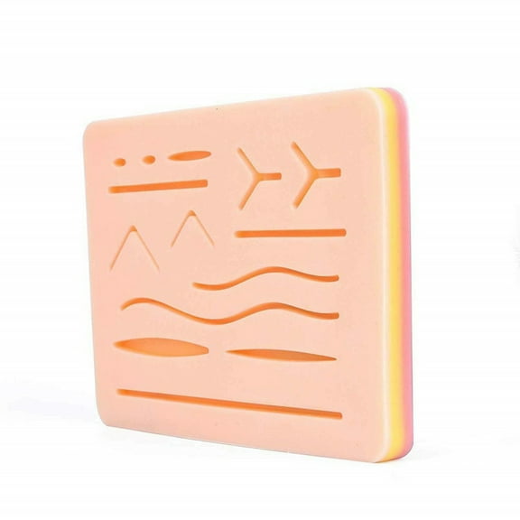 Kripyery Suturing Training Pad High Simulation Tear Resistance 3 Layers Surgical Debridement Training Suture Pad for Hospital