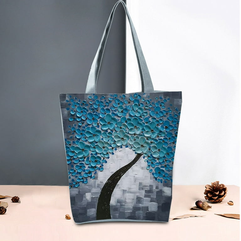 Kripyery Top-Handle Bag Oil Paint Storage Ladies Fashion Appearance  Wear-resistant Shopping Bag for Vacation 