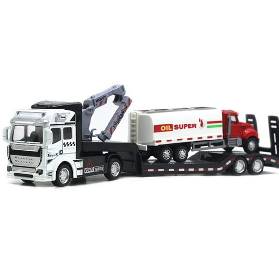 Kripyery Truck Model Multiple Designs Pull-back Style 1/50 Scale Trailer Garbage Truck Sanitation Car Model for Child