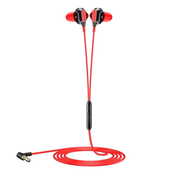 Kripyery Wired Earbud Stereo Surround High Clarity Calls Playing Games Listening to Music Bass 90 Degree Bend Plug Wired Headset Men Accessories